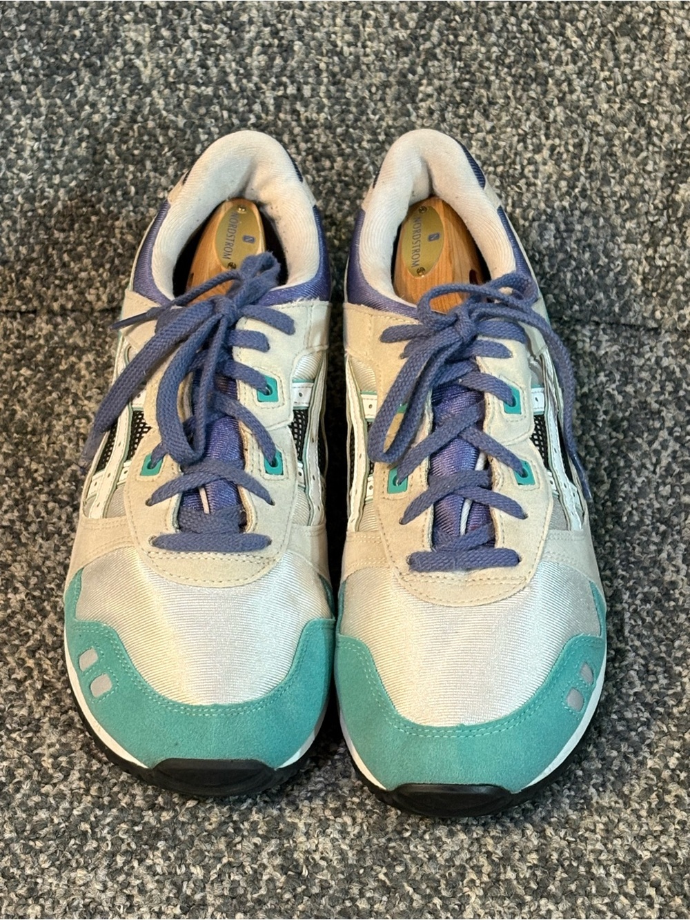 Asics Teal and Lavender Men's Athletic Sneakers